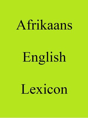 cover image of Afrikaans English Lexicon